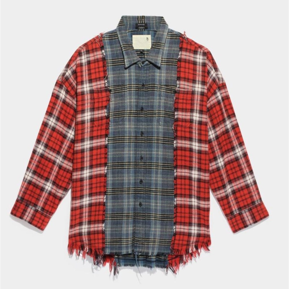 R13 Drop Neck Combo Workshirt. Size small